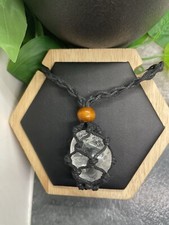 30" Braided Black Cord Necklace  Natural Stone Chakra Quartz New B3715