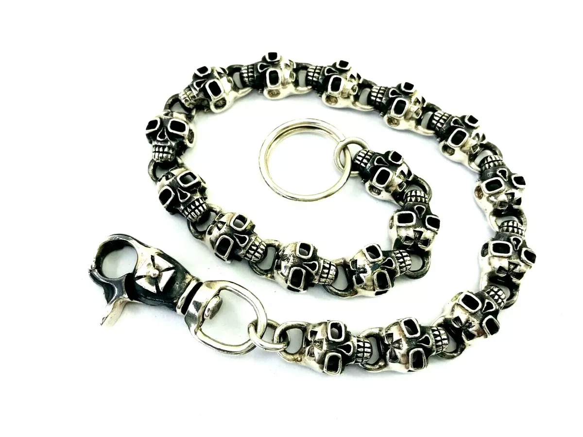 Skull Sterling Silver Biker Wallet Chain