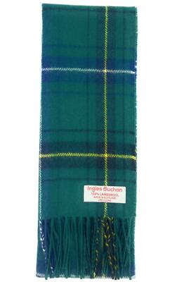 100% Reine Lammwolle Henderson Klan Tartan Schal - Hergestellt IN
