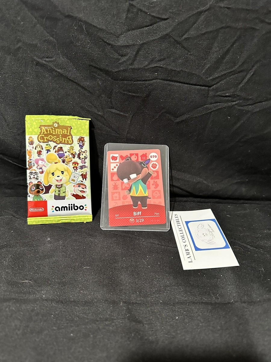 SUPER SALE! Biff # 070 Animal Crossing Amiibo Card AUTHENTIC