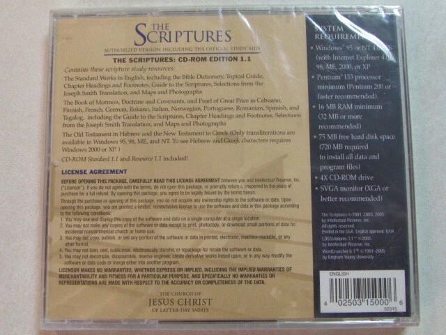 THE SCRIPTURES AUTHORIZED VERSION OFFICIAL STUDY AIDS CD-ROM EDITION 1.1 SEALED - Image 3 of 4