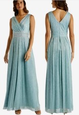 R M RICHARDS SEA FOAM METALLIC CRINKLE MOTHER OF BRIDE/GROOM GOWN SIZE 12 NWT