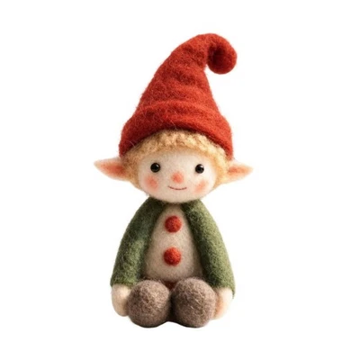 Weihnachtselfenfigur Weihnachtlich Filzwichtel Weihnachts für Regal, Sammler - Bild 1 von 4