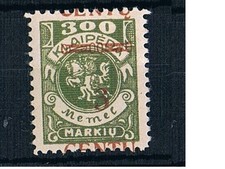 MEMEL 1923 (kwiecień) litewski def overp.- przesunięty nadruk 168 typ AI (Me #52)