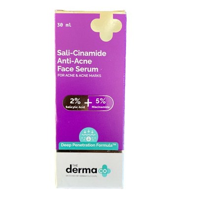 The Derma Co Sali-Cinamide Anti-Acne Face Serum 2% Salicylic Acid 30ml USA Ship