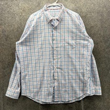 Peter Millar Shirt Mens XL Blue Pink Check Long Sleeve Button Front Casual