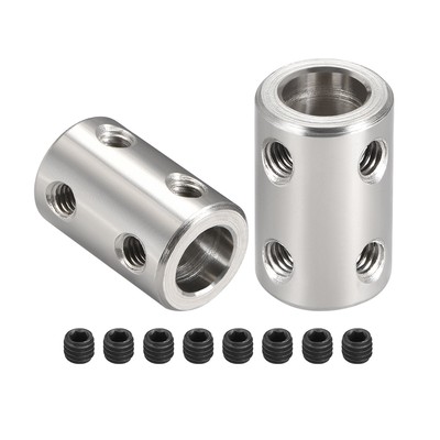 2 x Shaft Coupling 8mm to 8mm Bore Robot Motor Wheel Rigid Coupler Connector