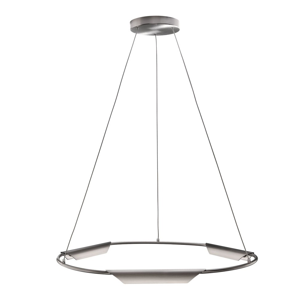 Litecraft Ringed Ceiling Pendant Integrated LED 3 Light - Black Chrome Clearance