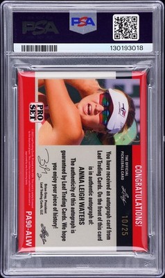 PSA 10 GEM 2023 Leaf Pickleball Anna Leigh Waters ON-CARD