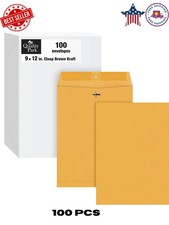 100 Pcs CLASP ENVELOPES 9x12 28lb Kraft Shipping Mailing Gummed Business