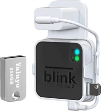 Blink Sync Module 2 Outlet Wall Mount and 256GB USB Flash Drive for Blink Local