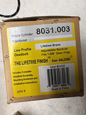 Baldwin 8031.003 Traditional Low Profile Single Cylinder Deadbolt Lifetime Brass
