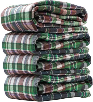 4 Pack Washable Bed Pads/Reusable Incontinence Underpads 34 x 36 - Warm Plaid...