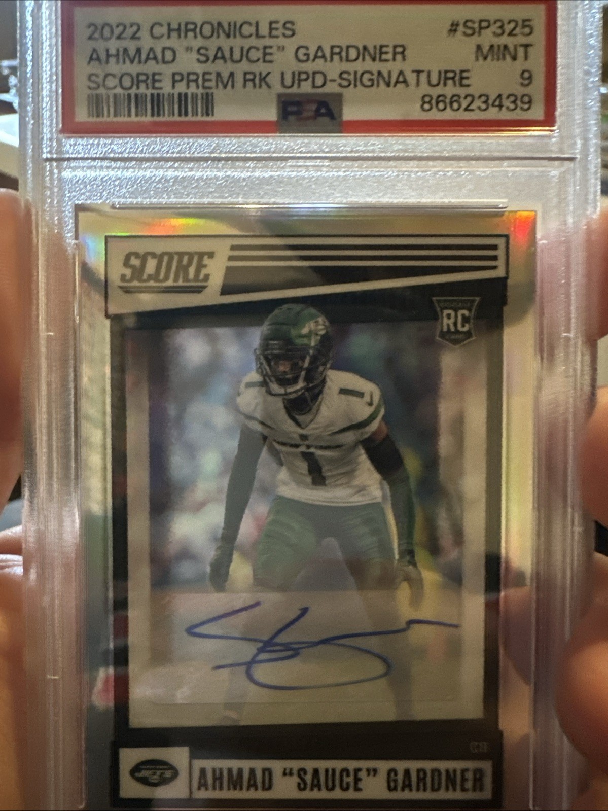 2022 Chronicles - Score Premium Rookies Ahmad Gardner Silver Signature /75 PSA 9