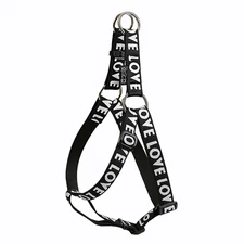 Adjustable nylon dog harness LOVE Print ? a strong and durable vest for dogs