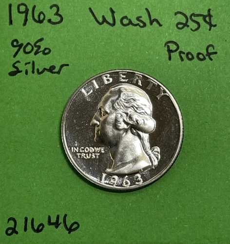 1963 Washington Quarter Gem Proof 90% Silver