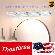 4-Light Bathroom Vanity Light Fixture Over Mirror Modern LED Crystal Wall Lamps
