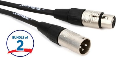 JUMPERZ JBM Blue Line Microphone Cable - 2 foot (2-pack)