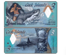 2021 The Cook Islands 3 Dollars AA Prefix P-11 Polymer UNC NEW Banknote