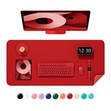 Desk Pad, 23.6" x 13.8" PU Leather Non-Slip Desk Mat Large Mouse Pad for Desk...