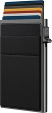 Ultra-Slim Metal Wallet For Men - RFID Blocking Minimalist Pop Up Card Holder