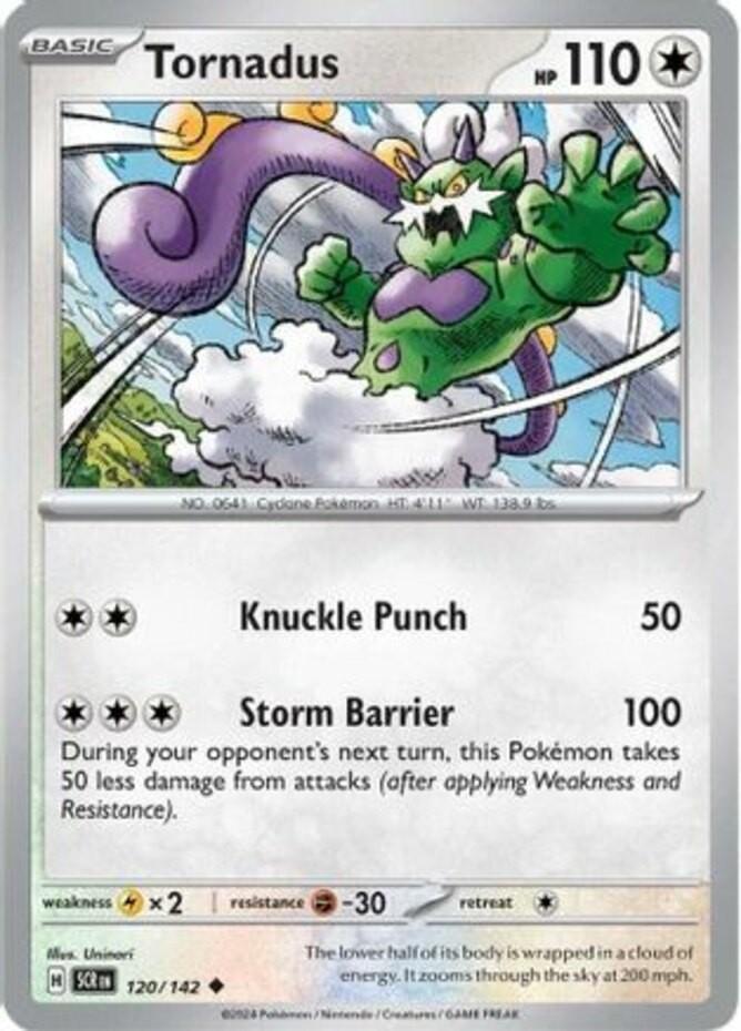 Tornadus - 120/142 - Uncommon - Reverse Holo - Near Mint