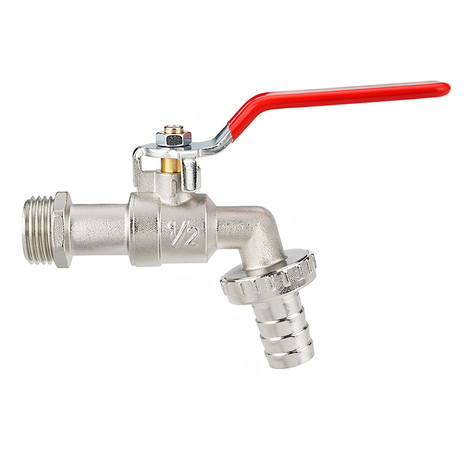 Robinet de vidange 1/2 pouce Avizar en zinc argenté avec levier quart de tour