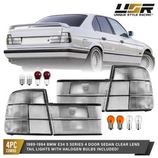 All Clear Lens Tail Light Assembly 4pcs Lr For 89-94 Bmw E34 5 Series Sedan All Clear Lens Tail Light Assembly 4pcs Lr For 89-94 Bmw E34 5 Series Sedan