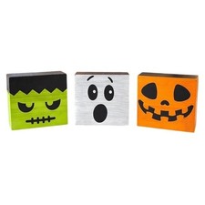 Halloween Wood Blocks Decor Set Frankenstein ...