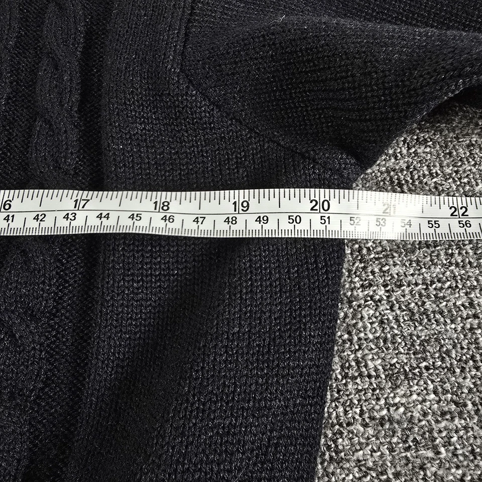 Cárdigan Suéter De Colección Liz Sport Mezcla Lana de Cordero Negro Talla Grande Bolsillos Foto 4 de 4