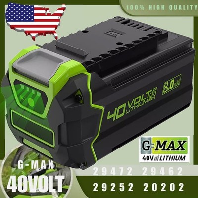 4.0/6.0/8.0AH For Greenworks 40V G-MAX Lithium Battery 29462 20202 29472 29482