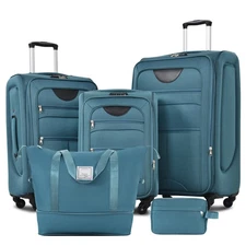 Softside Luggage Expandable 3 Piece Set Suitcase with Duffel Bag Upright Spinner