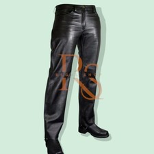 Men  s Black Leather Dress Pant   Classic Style  Genuine Lambskin Leather Pant