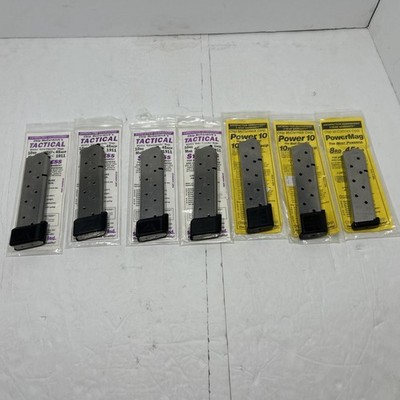 Lot Of 7. chip mccormick 1911 magazine 10 round And one 8 Round Magazine.
