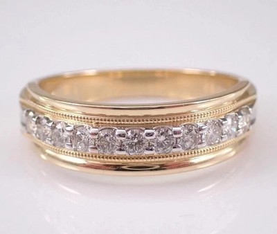 2CT Round Cut Diamond Lab Created Wedding Band Ring 14k Yellow Gold Plated