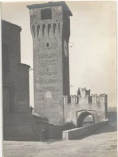 Bazzano 1910 Rocca dei Bentivoglio Cassero, Clock Tower Photo cm 13 x 18.