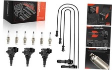 3 Ignition Coils with 3 Wire and 6 Iridium Spark Plugs Compatible with Kia
