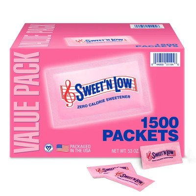 Sweet'N Low Zero Calorie Sweetener Value Pack, 1500 count, 53 oz