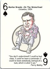 Marlon Brando On the Waterfront Movie for Hollywood Playing Card