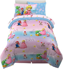 Franco Super Mario Girl Princess Peach Girl Gamer Kids Bedding Super Soft Comfor