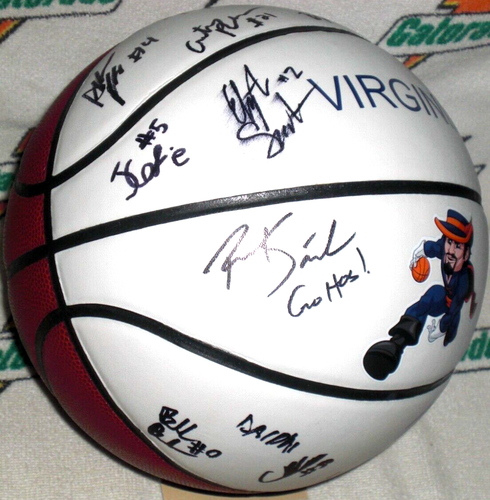 2025 VIRGINIA CAVALIERS SQUADRA FIRMATA F/Sz PANNELLO BIANCO LOGO BASKET - WAHOOWA! - Foto 4 di 6
