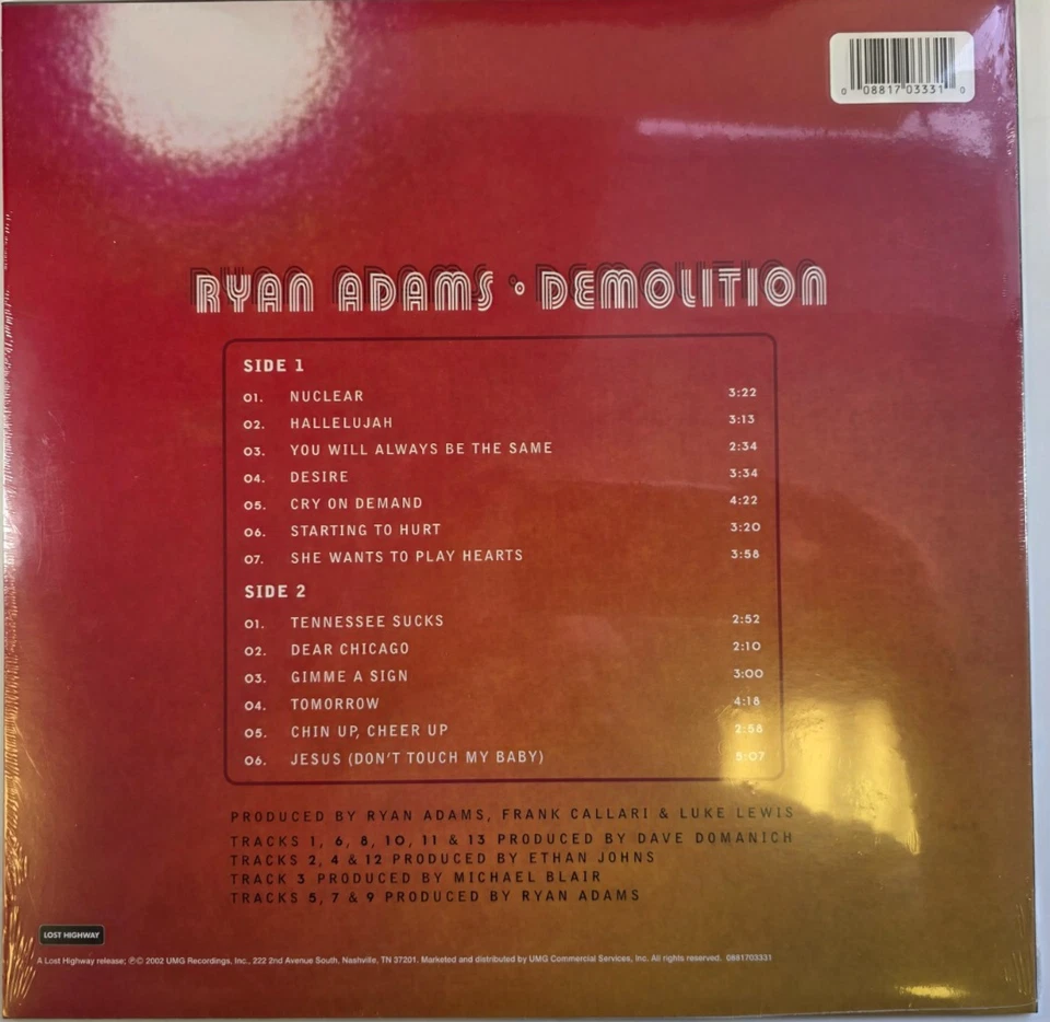 Ryan Adams Demolition LP Album vinyl record 2023 reissue on Lost Highway - Image 2 of 4