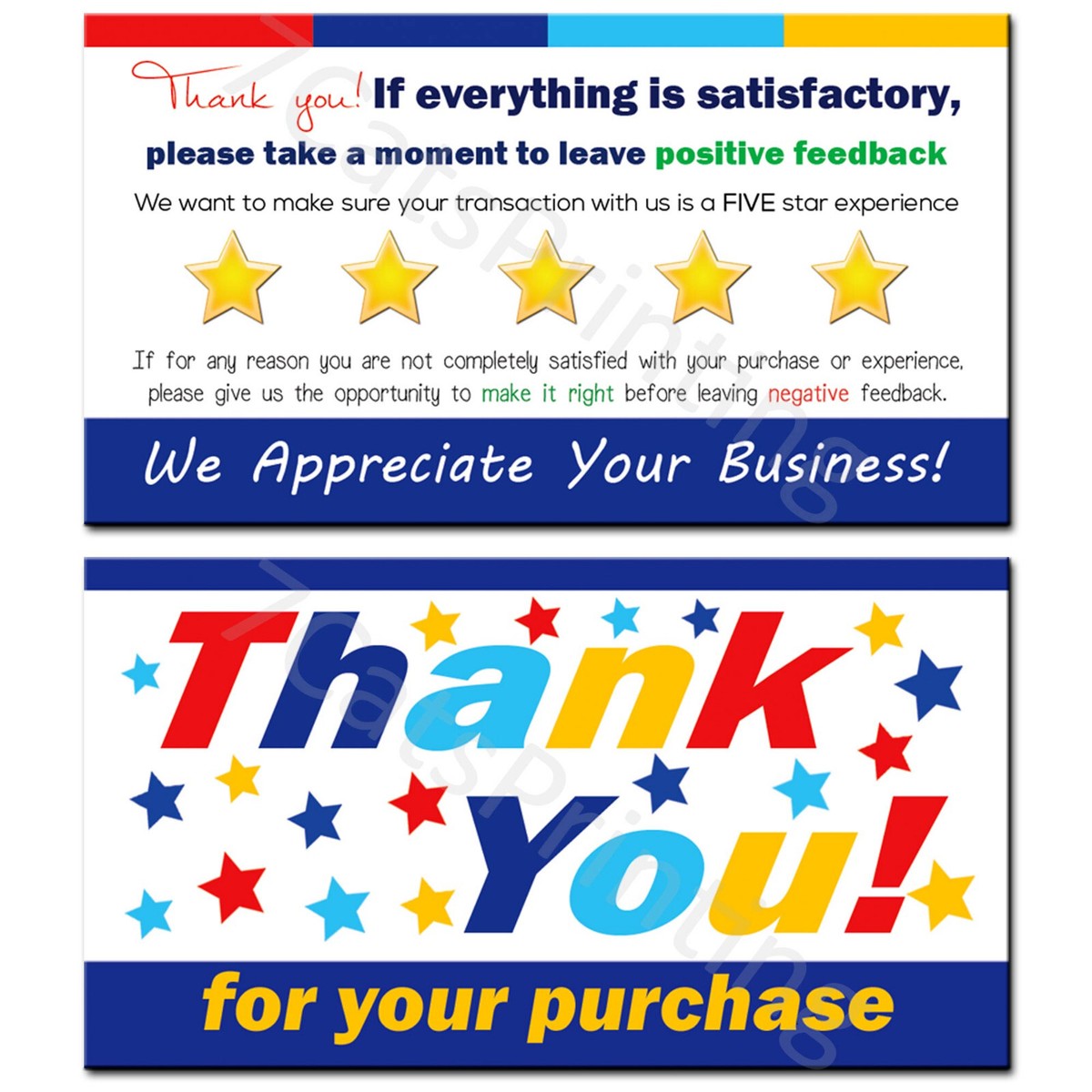 for eBay Thank You Cards Seller Notes | eBay
