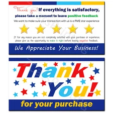 for eBay Thank You Cards Seller Notes