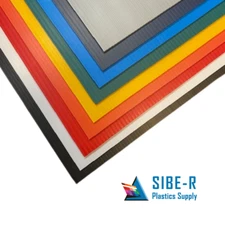 Corrugated Coroplast Plastic Sheet - 4mm Thick - Choose Your Color & Size