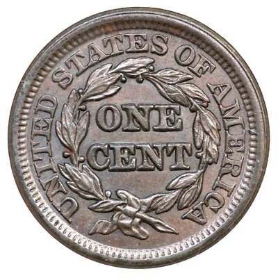 1847 N-38 NGC MS 64 BN Braided Hair Large Cent Coin 1c | eBay
