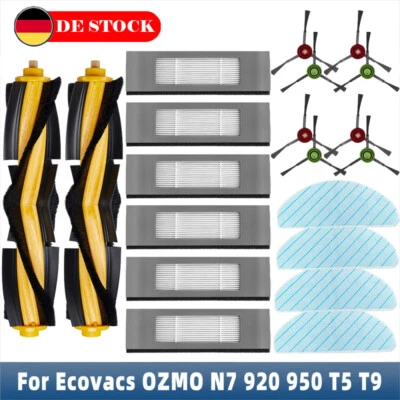 MARKENLOS Für ECOVACS DEEBOT OZMO 950 920 T8 T9 Filter/Ersatzteil Set Staubsauger Zubehör