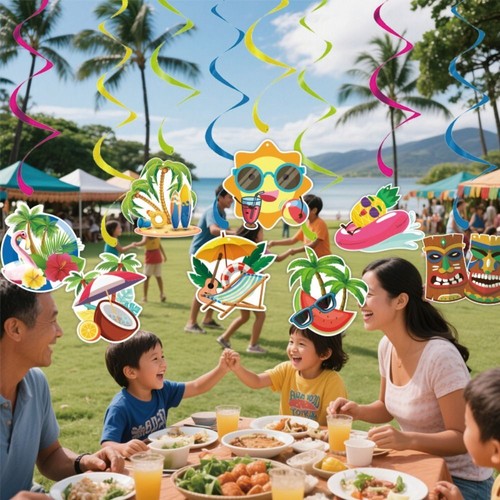Celebrate Hawaiian Beach Party Banner For Home Living Room - Picture 12 of 12