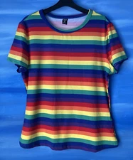 Shein Curve 0XL Ladies Short Sleeve T Shirt Stripes Size Womens Tee SHEIN SIZE