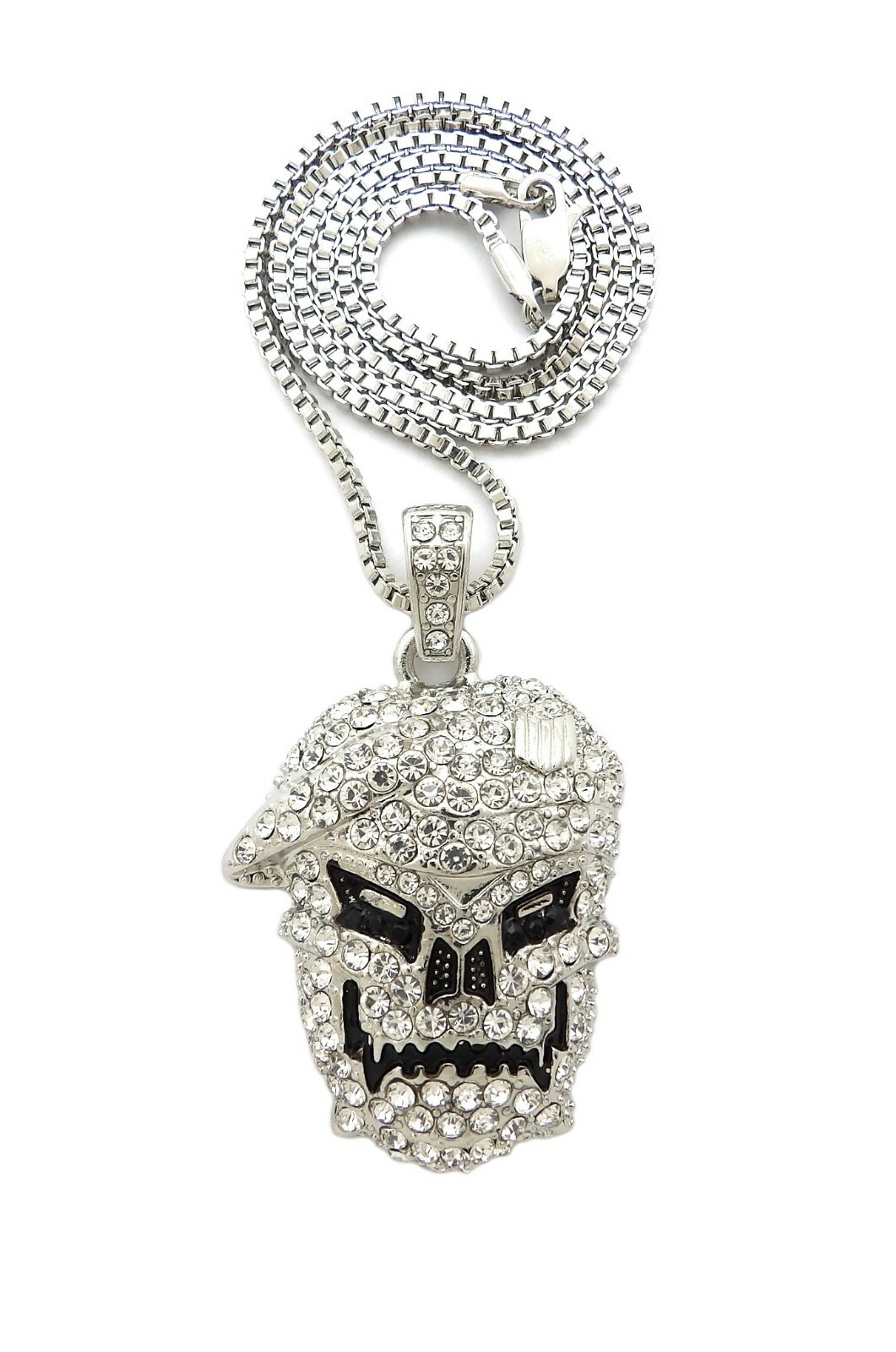 New Call of Duty Skull Pendant 24" Box/Cuban/Rope Chain Necklace XZ336